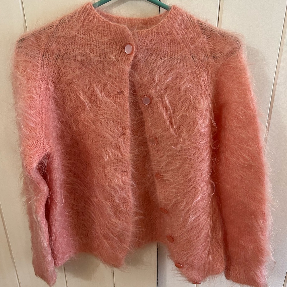 Vintage Shaggy Mohair Pink Sweater